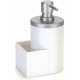 Dispenser 600ml Para Detergente E Bucha Branco Com Cromo Fosco